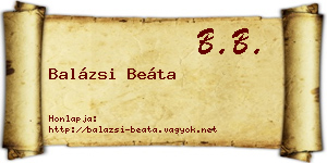 Balázsi Beáta névjegykártya
