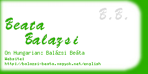 beata balazsi business card