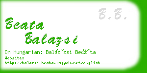 beata balazsi business card